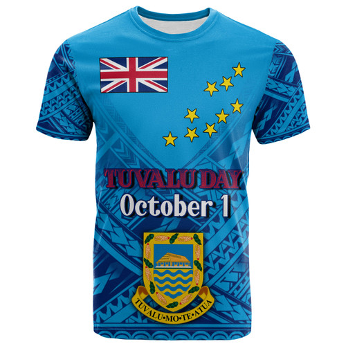 Tuvalu T-Shirt - Custom Tuvalu Day Polynesian Patterns T-Shirt