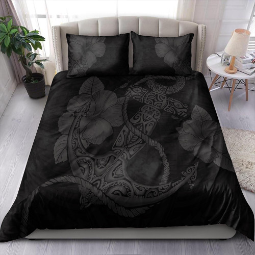 Hawaii Bedding Set Anchor Poly Tribal Gray