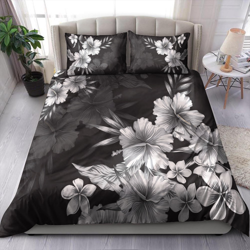 Hawaii Bedding Set Hibiscus B&W