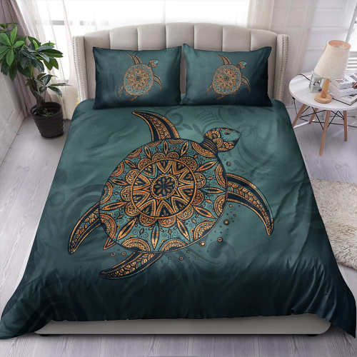 Hawaii Bedding Set Mandela Turtle Royal Blue