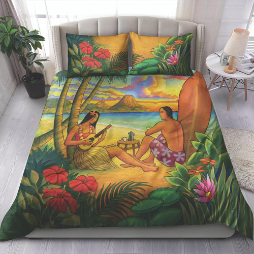 Hawaii Bedding Set Sing A Song On A Beach