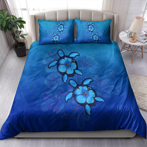 Hawaii Bedding Set Turtle Hibiscus Ocean
