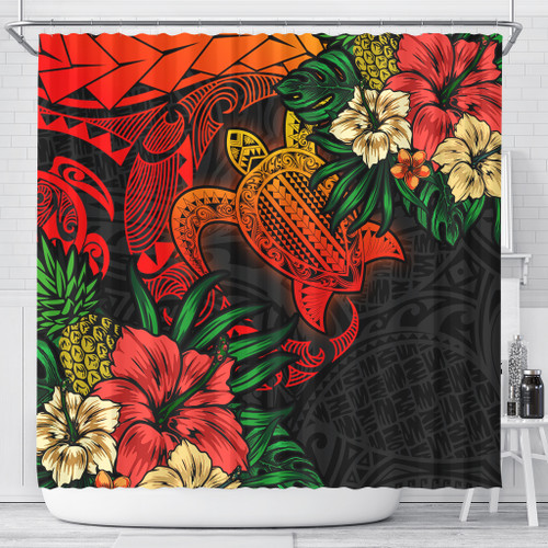 Hawaii Polynesian Turtle Tropical Shower Curtain