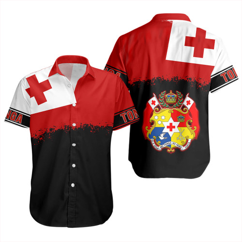 Tonga Hawaiian Shirt Tonga Flag Grunge