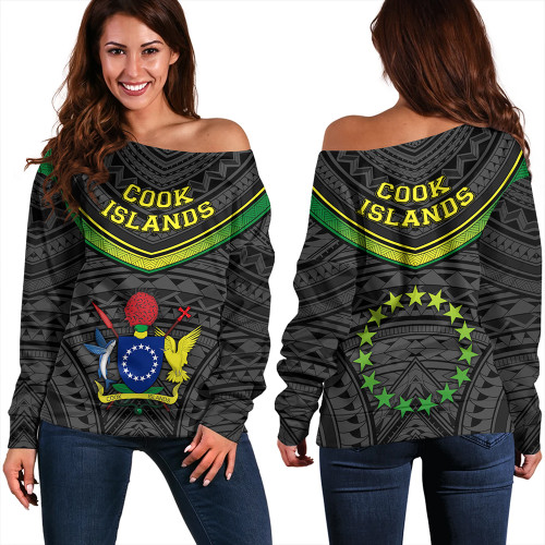 Cook Islands Off Shoulder Sweatshirt Polynesian Authen