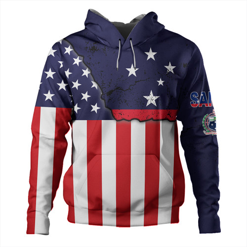 Samoa Hoodie American Samoa Map With American Flag
