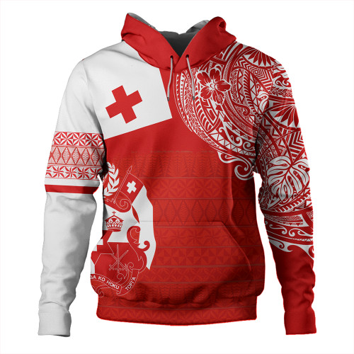 Tonga Hoodie Tonga Polynesian Flag With Coat Of Arms
