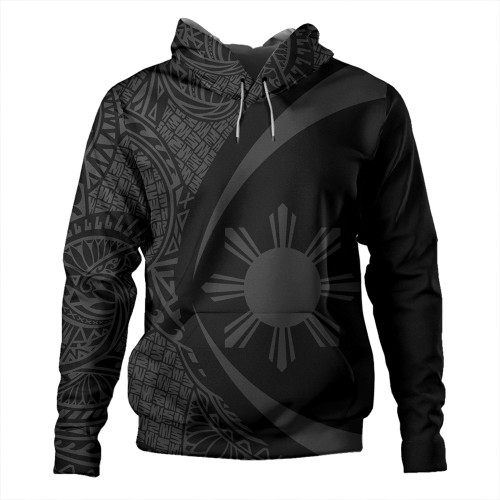 Philippines Hoodie Coat Of Arm Lauhala Gray Circle