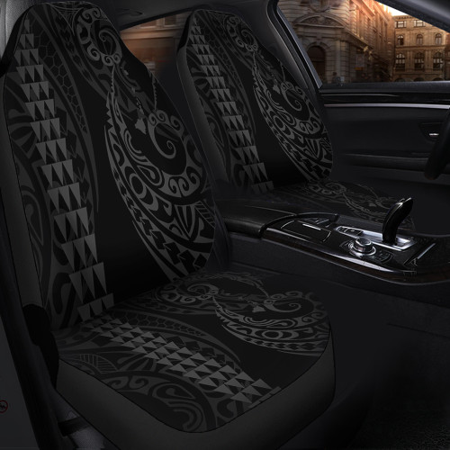 Hawaii Car Seat Covers Hawaiian Map Kakau Style Gray