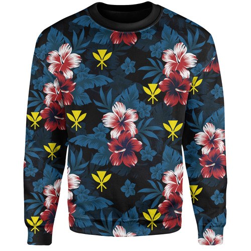 Hawaii Sweatshirt Kanaka Islands Pattern Floral