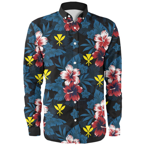 Hawaii Long Sleeve Shirt Kanaka Islands Pattern Floral