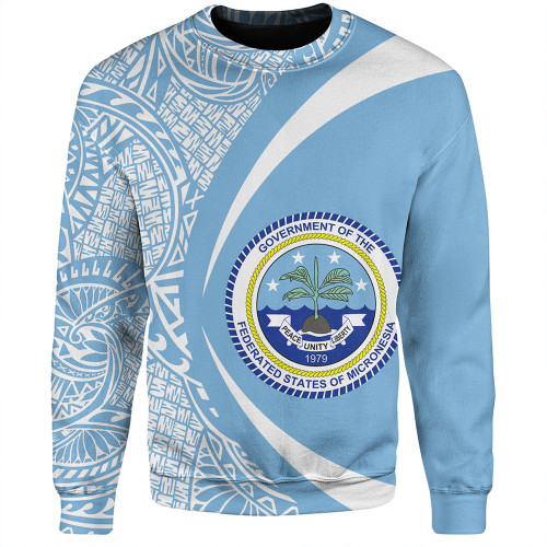 Federated States of Micronesia Sweatshirt Coat Of Arm Lauhala Circle