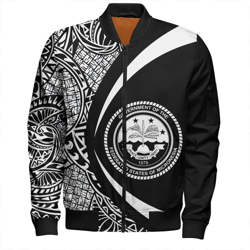 Federated States of Micronesia Bomber Jacket Coat Of Arm Lauhala White Circle