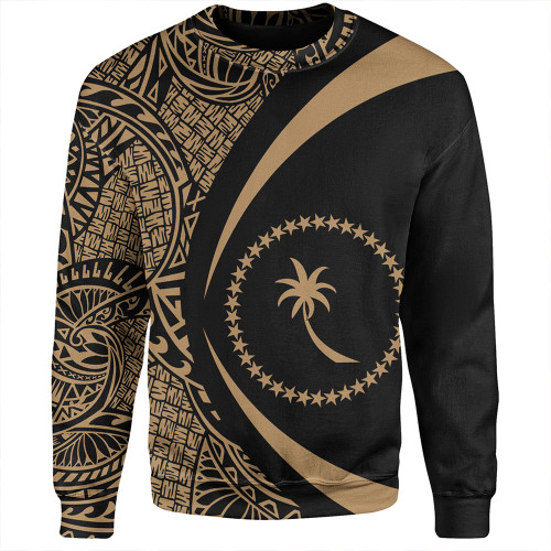 Chuuk Sweatshirt Coat Of Arm Lauhala Gold Circle