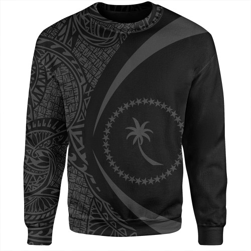 Chuuk Sweatshirt Coat Of Arm Lauhala Gray Circle