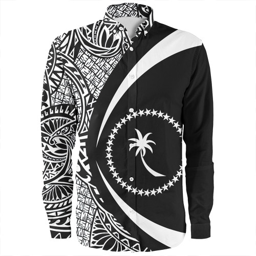 Chuuk Long Sleeve Shirt Coat Of Arm Lauhala White Circle