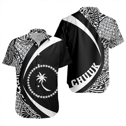 Chuuk Short Sleeve Shirt Coat Of Arm Lauhala White Circle