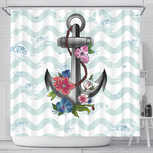 Hawaii Shower Curtain Anchor Hibiscus