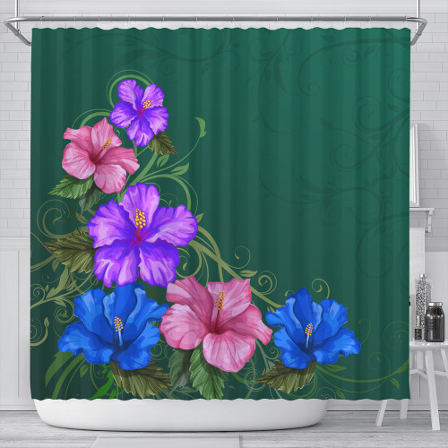 Hawaii Shower Curtain Hibiscus More Colorful