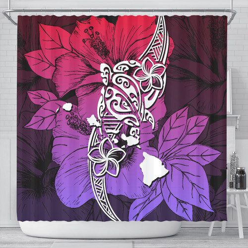 Hawaii Shower Curtain Polynesian Hibiscus Sweat