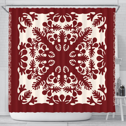 Hawaii Shower Curtain Quilt Tradition Red