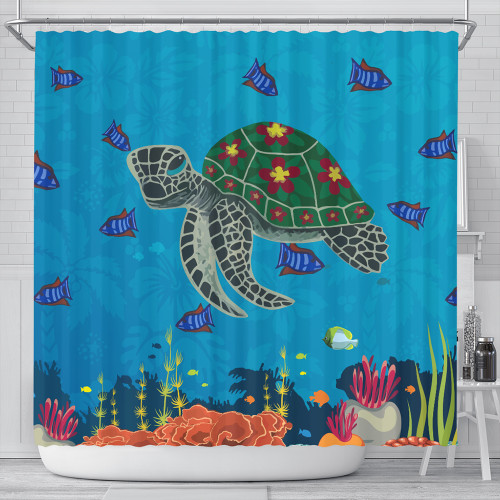Hawaii Shower Curtain Sea Cartoon