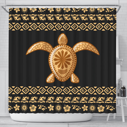 Hawaii Shower Curtain Traditional Turtle Pattern