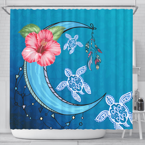 Hawaii Shower Curtain Turtle Moon Dream