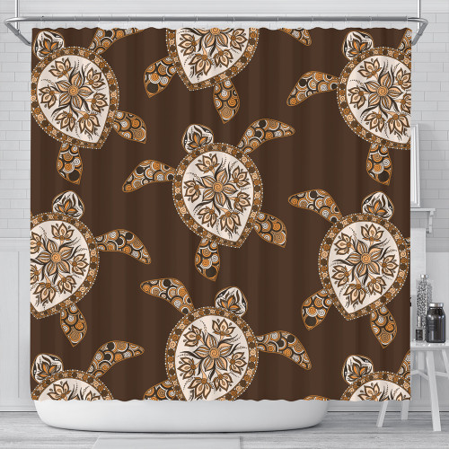 Hawaii Shower Curtain Turtle Plumeria Grown