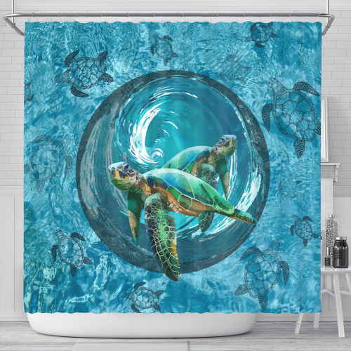 Hawaii Shower Curtain Whirlpool Turtle Polynesian