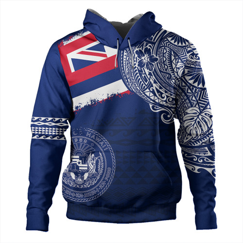 Hawaii Hoodie Polynesian Flag With Coat Of Arms