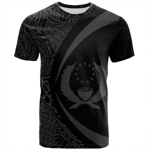 Pohnpei T-Shirt Coat Of Arm Lauhala Gray Circle