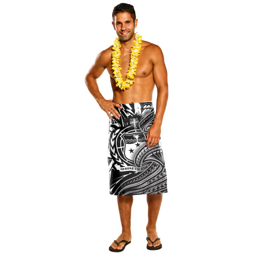 Samoa Lavalava - Samoa Tribal Sharks Polynesian White