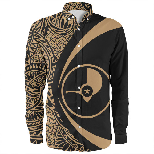 Yap Long Sleeve Shirt Coat Of Arm Lauhala Gold Circle