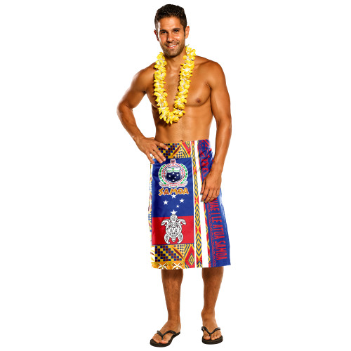 Samoa Lavalava - Custom Samoa Coat Of Arms With Traditional Siapo Mamanu Patterns