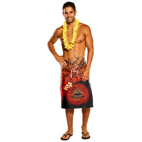 American Samoa Polynesian Plumeria Tattoo Tribal Lavalava
