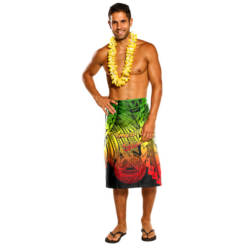 American Samoa Polynesian Tribal Wave Tattoo Lavalava