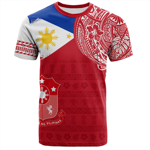 Philippines T-Shirt Polynesian Flag With Coat Of Arms