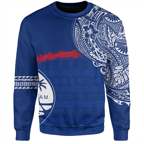 Guam Sweatshirt Polynesian Flag With Coat Of Arms