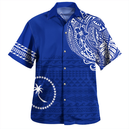 Chuuk Hawaiian Shirt Polynesian Flag With Coat Of Arms