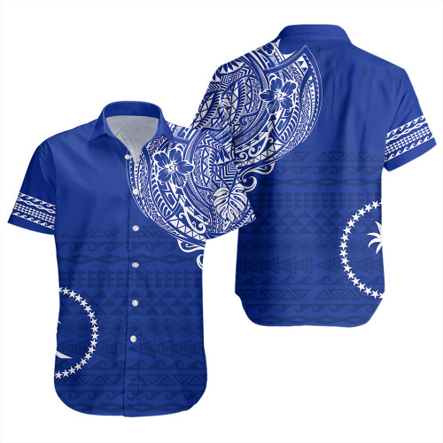 Chuuk Short Sleeve Shirt Polynesian Flag With Coat Of Arms