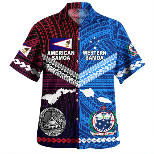 American Samoa And Western Samoa Polynesian Tattoo Together Hawaiian Shirt