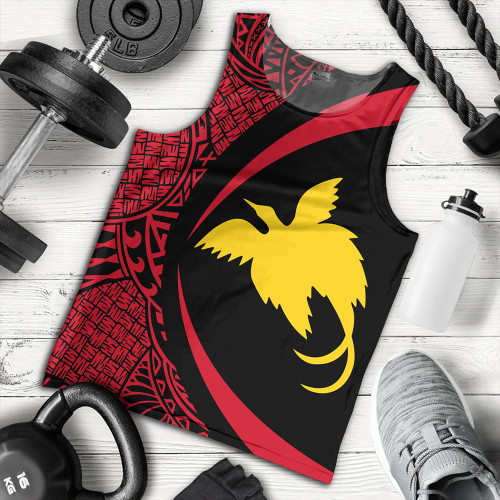 Papua New Guinea Tank Top Coat Of Arm Lauhala Circle