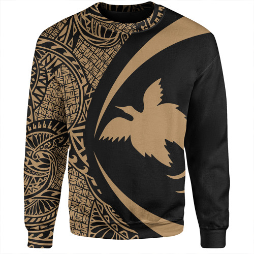 Papua New Guinea Sweatshirt Coat Of Arm Lauhala Gold Circle