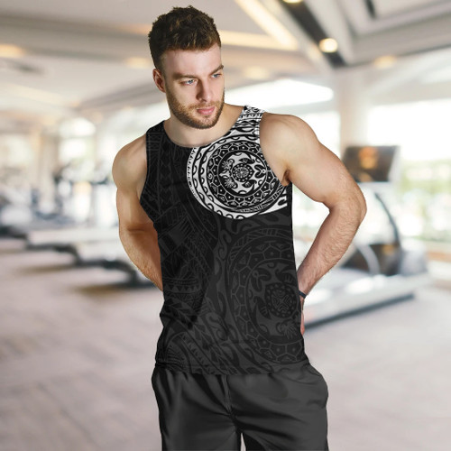 Polynesian Men Tank Top - Polynesian Tattoo Style Version 2 White