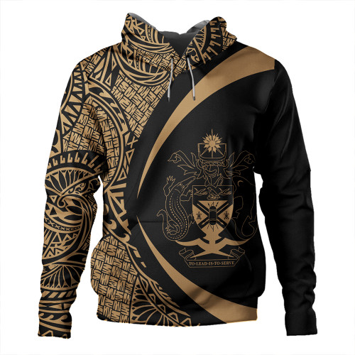Solomon Islands Hoodie Coat Of Arm Lauhala Gold Circle