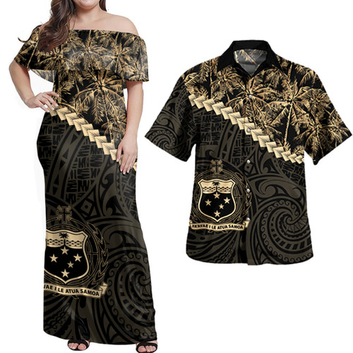 Samoa Combo Dress And Shirt Coconut Tree Style