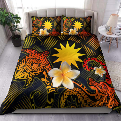 Nauru Polynesian Bedding Set - Lauhala Turtle Plumeria Tropical