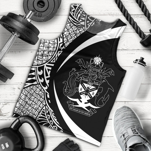 Solomon Islands Tank Top Coat Of Arm Lauhala White Circle