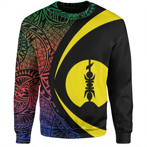 New Caledonia Sweatshirt Coat Of Arm Lauhala Circle